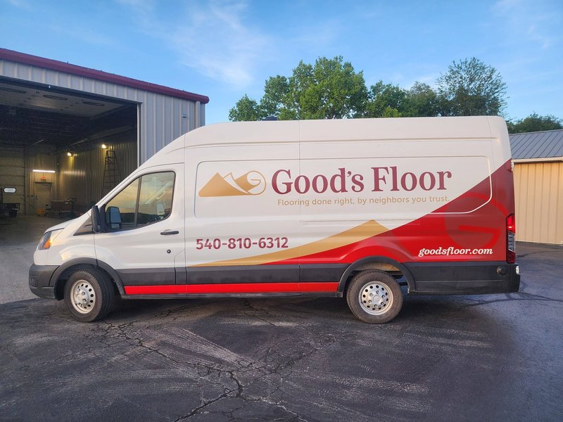 Good's Flooring truck in the Shenandoah Valley