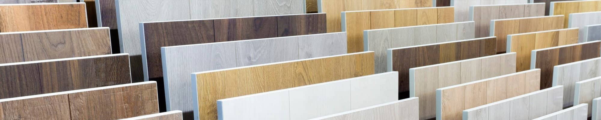 Wood flooring samples in a local Harrisonburg showroom